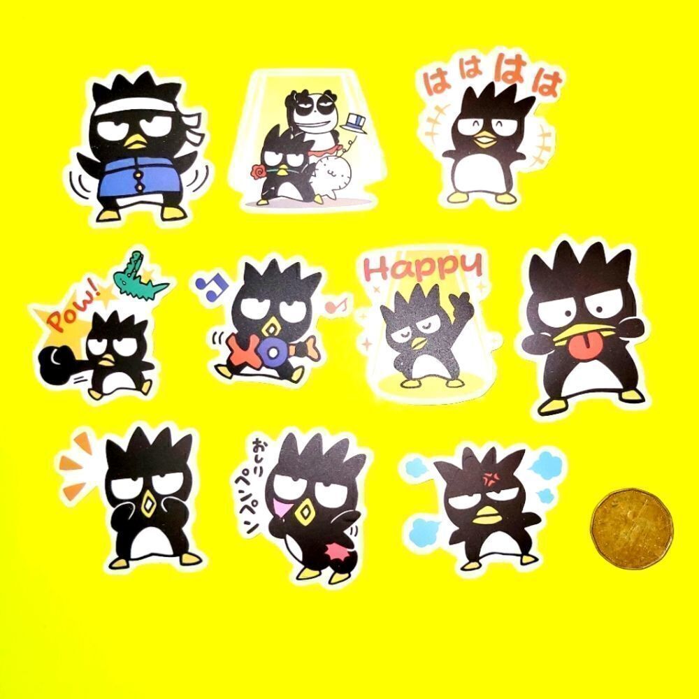 3/$20 Brand New 10x Sanrio Badtz Maru Waterproof Stickers #1